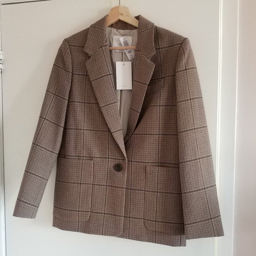 Aritzia Wilfred Mariposa Blazer Plaid XXS - Picture 2 of 11